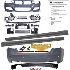 Bodykit Stoßstange Front + Seite +Heck 2-Rohr passt für BMW F30 Serie & M-Paket
