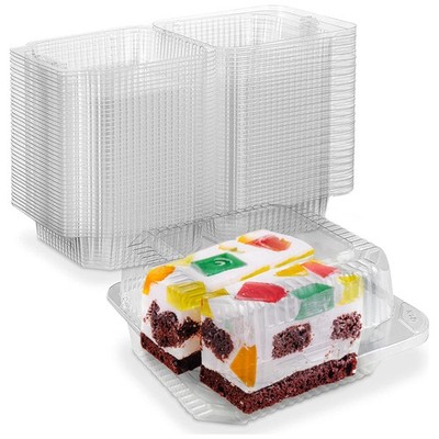 MT Products Clear Cake Slice Container 5'' x x 2.75'' - 5 X 5 X 2.75, 
