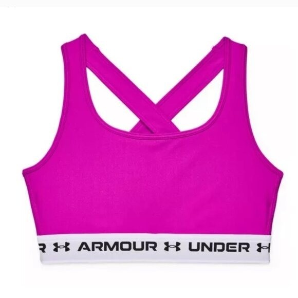 Under Armour Pink Compression Mid Crossback Sports Bra Size Small L thumbnail 3