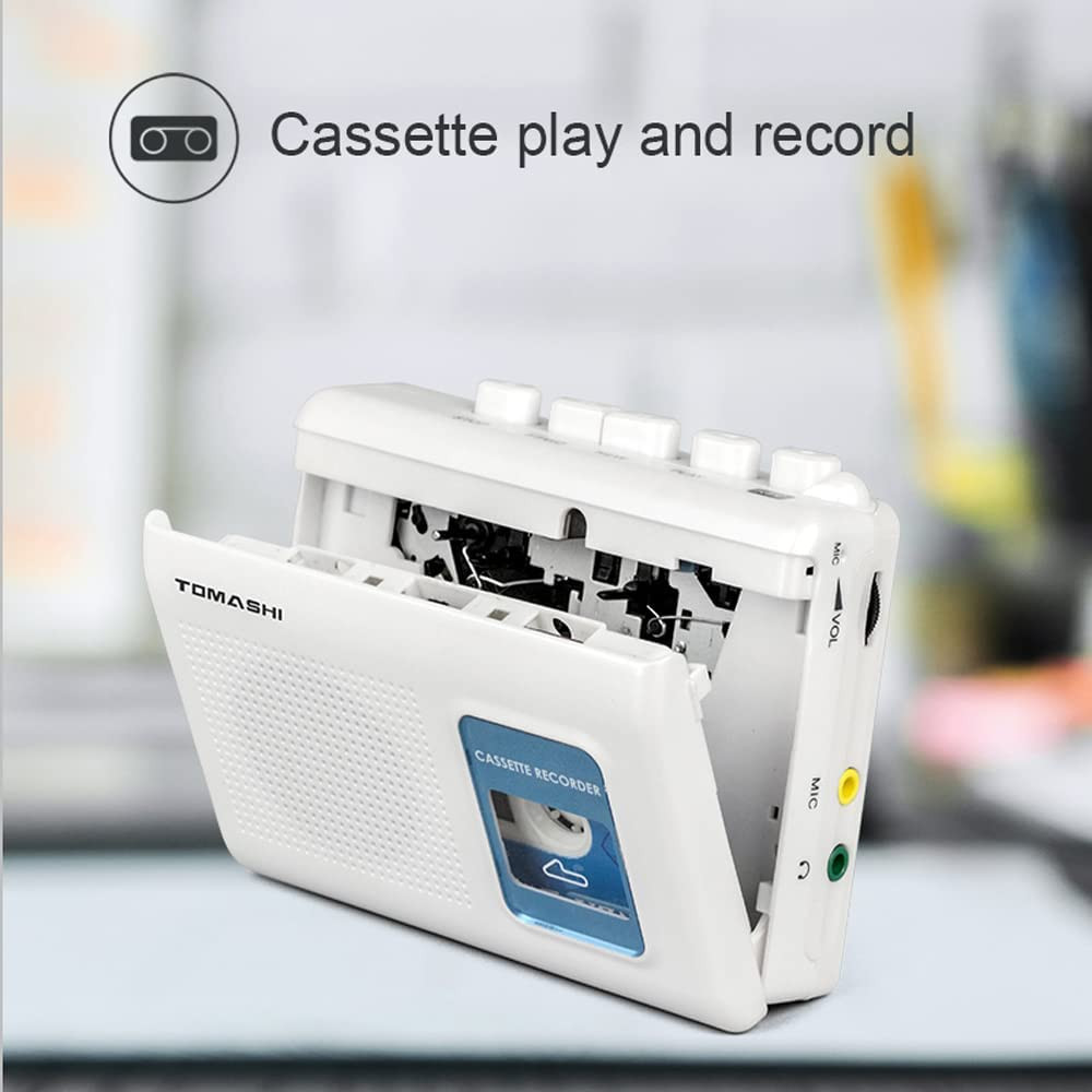Portable Cassette Player Tape Recorder with Built-In Speaker,Microphone,Headphon