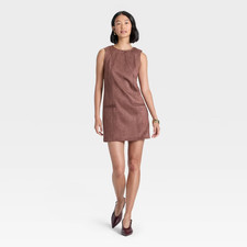 Target - A New Day Suede Mini Dress Brown Size 12 Women Summer