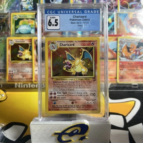 Charizard Base Set 2 Holo 4/130 Pokemon Graded CGC 6.5 Excellent / Near Mint