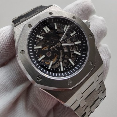 OctaLuxe Steel Black | Skeleton Dial | 41mm | Sapphire | Auto| Integrated Steel