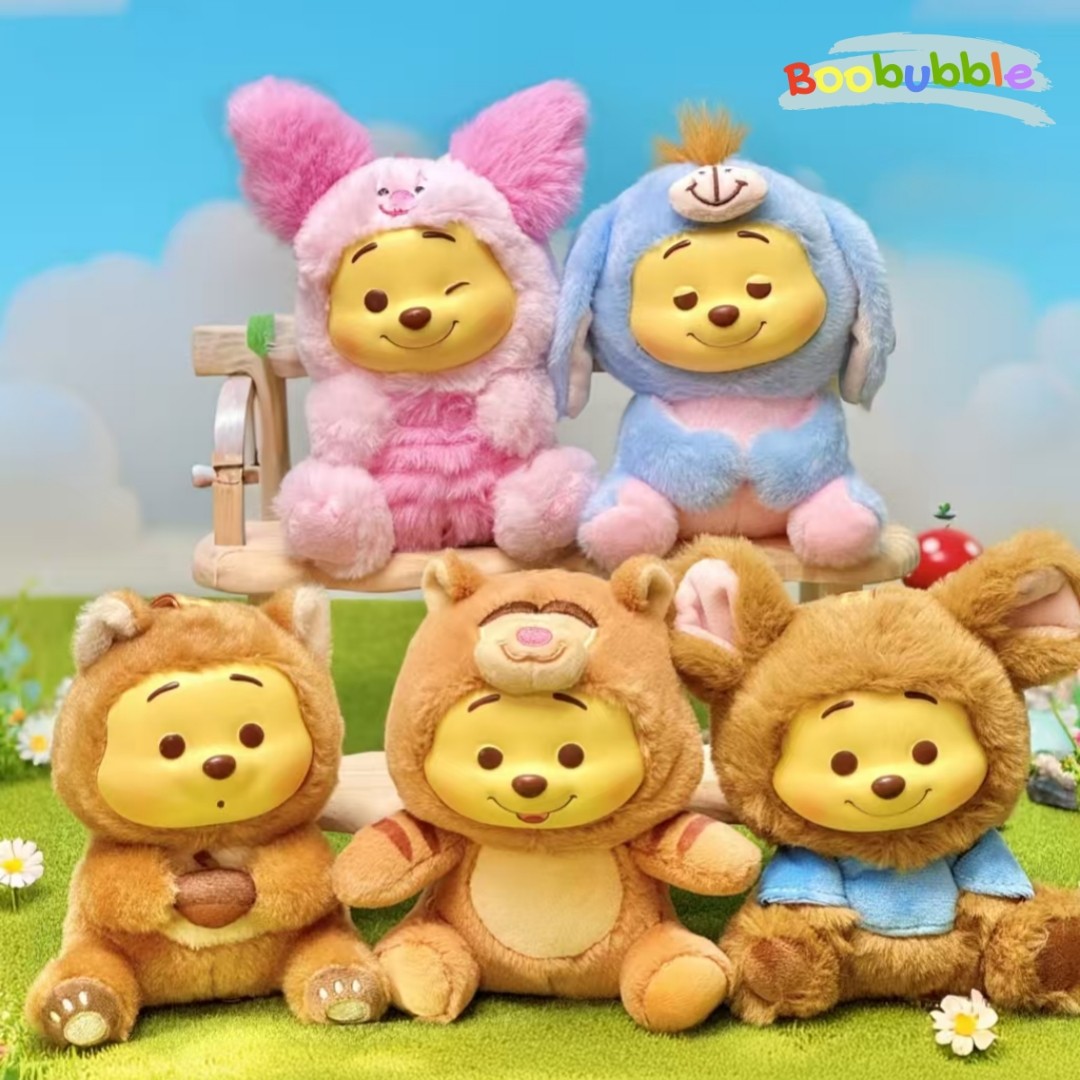 MINISO Winnie The Pooh Naughty Party Plush Pendant Vinyl Toy Blind Box Figure