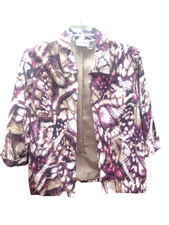 Alfred Dunner Open Front Blazer Jacket Multi Color Size 14 EUC