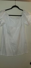 After Market Off Shoulder Ruffle White Dress Size Small Cotton Spring Summer