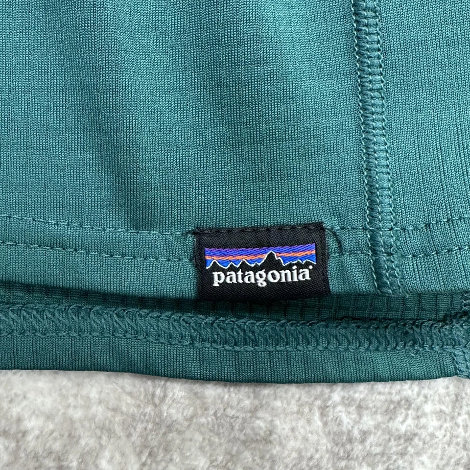 Camisa Patagonia Mujer Grande Verde Capilene Peso Medio Capa Base Manga Larga Crew Foto 4 de 4