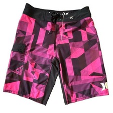 Hurley Phantom Men s Board Shorts 32 Geometric Drawstring Pocket