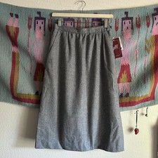 Vintage Deadstock 70  s 80  s JH Wool Blend Heather Grey Midi Pencil Skirt S