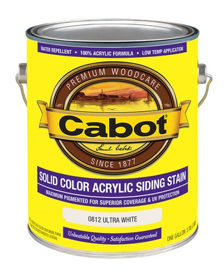#ad Cabot Solid 0812 White Water Based Solid Color Acrylic Deck Stain 4 pack $189.57