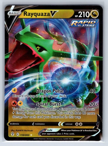 Rayquaza V 110/203 Evolving Skies Holo Pokemon Near Mint
