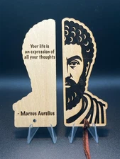 Marcus Aurelius Wooden Bookmark (customizable quotes)