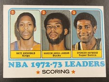 1973-74 Topps #153 Nate Archibald / Kareem Abdul-Jabbar / Spencer Haywood LL