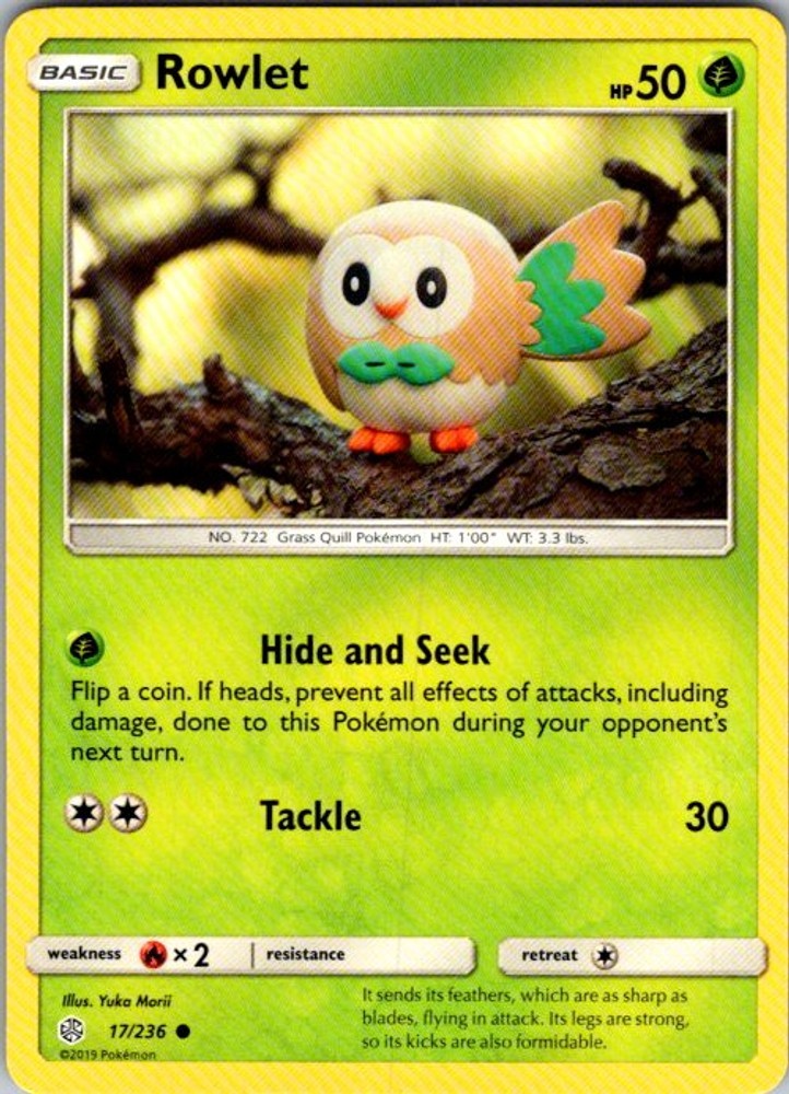 Pokemon SM - Cosmic Eclipse Rowlet 17/236 NM