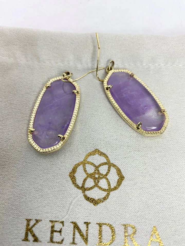 Kendra Scott Elle Rose Quartz Gold Tone Earrings - Image 3 of 4