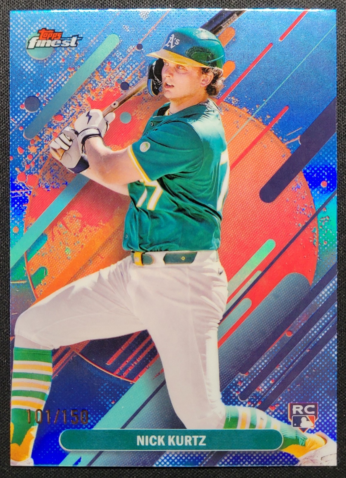 2025 TOPPS FINEST NICK KURTZ #252 ROOKIE RC RARE SKY BLUE REFRACTOR /150