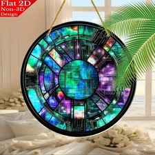8" Abstract Digital Circuit Bohemian Acrylic Wall Decor