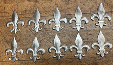 10 Metal Stamped Fleur-de-lis 2-1/4" X 3"