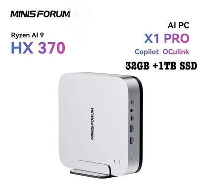 MINISFORUM AI X1 Pro-370 (32GB+1TB SSD) Mini Pc AMD Ryzen AI 9 HX 370