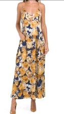 nicole miller new york Maxi Sleeveless Floral Print Dress Size M Multi-color...