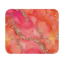 Vibrant Pink Marble Inspired Mouse Pad, Abstract, Modern Office Mat