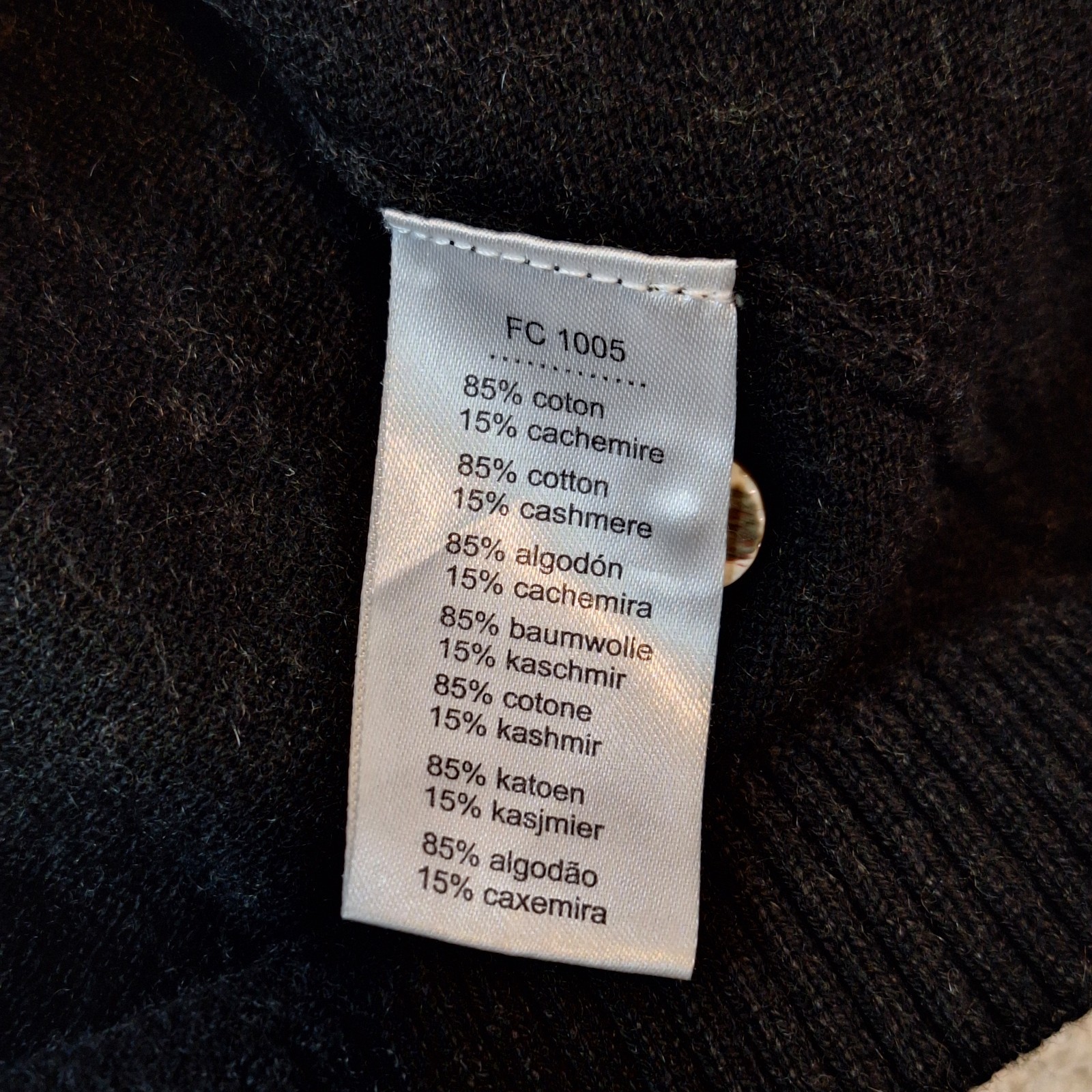 Lacoste Sweater Womens 42 Large Black Cotton Cashmere Long 3/4 Sleeve Cardigan thumbnail 11