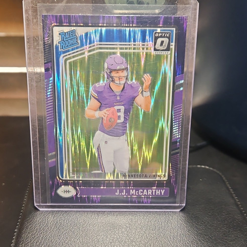 Panini 2024 Donruss Optic Rated Rookie J.J. McCarthy #235 Vikings Purple Shock