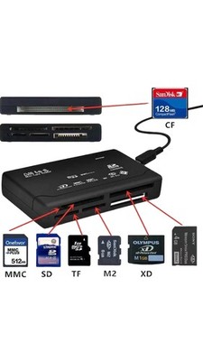 High Speed Portable Multiple Memory 7-in-1 USB 3.0 XD CF MS SD MMC Card Reader