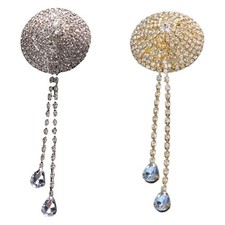 Rhinestones Tassels Pasties Sticky Nipple Cover Reusable Breast Petal Body Chain