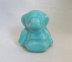 Vintage Blue Shawnee Pottery Baby Elephant Sitting Trunk-Up Figurine 2.5” Mini