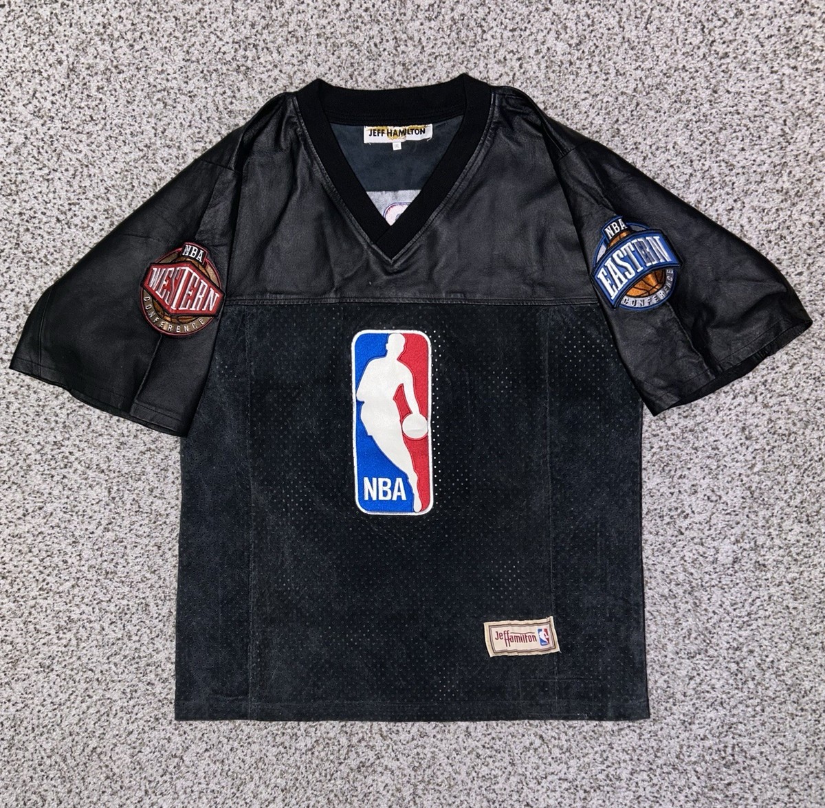 Vintage Jeff Hamilton NBA Team Patch Leather/Suede Jersey