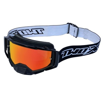 Motocross Brille TWO-X Atom Crossbrille black BLACKHAWK verspiegelt iridium