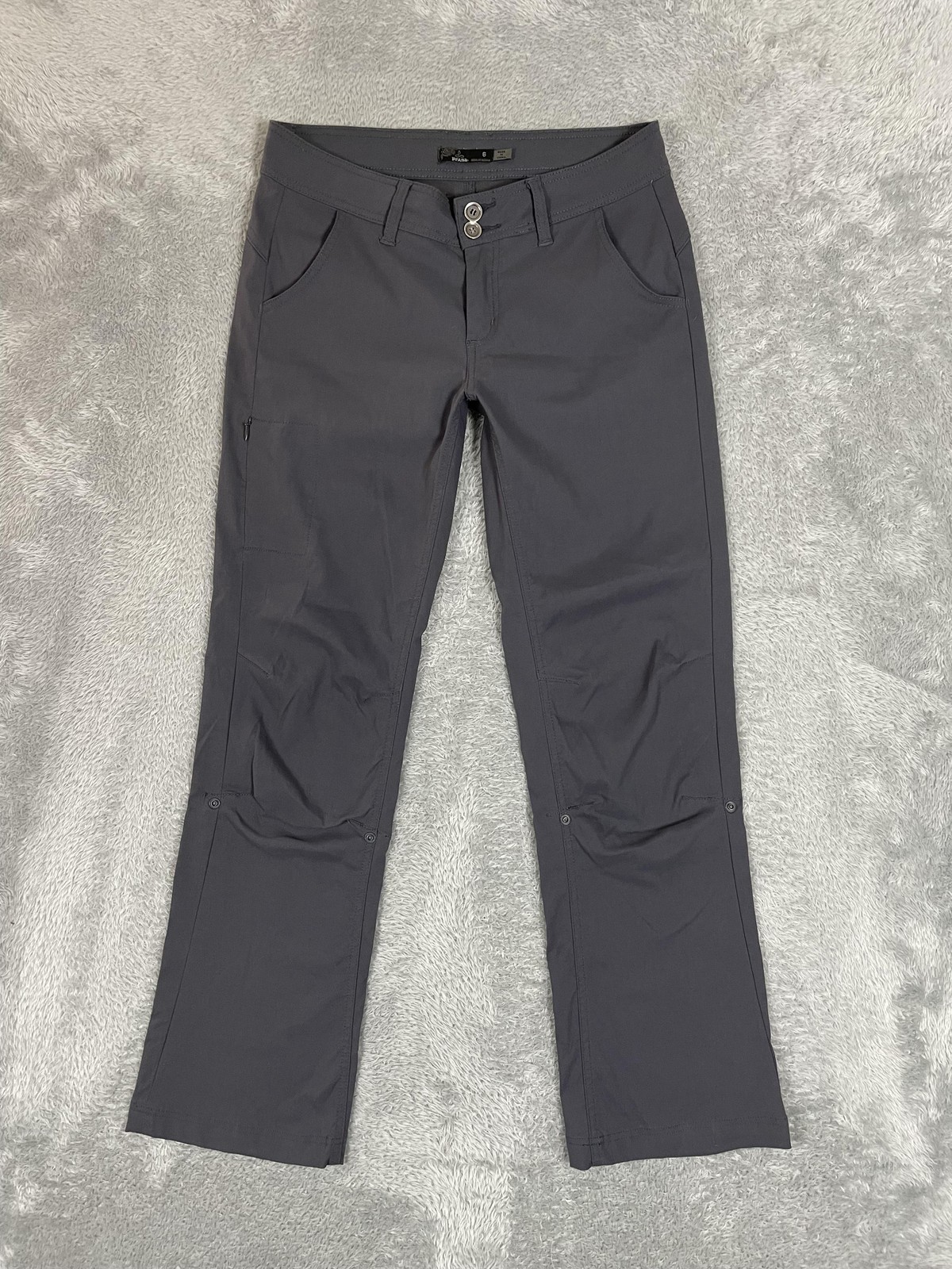 PrAna Halle Pants Womens 6 Regular Stretch Hiking Roll-Up Outdoor Nylon Inseam