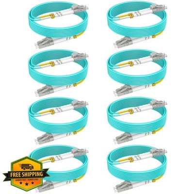 RamboCables 8 Pack 16ft LC-LC OM3 Multimode Fiber Patch Cable