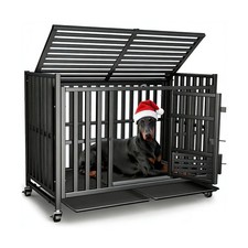 Heavy Duty Dog Crate, Escape-Proof Indestructible Cage for High-Anxiety Dogs,...