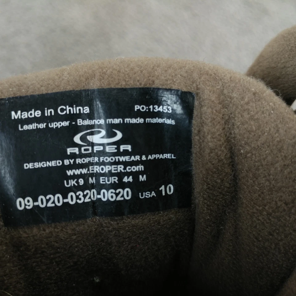 Botas Roper Herradura Punta Redonda Con Cordones Para Hombre Talla 10 Cuero Marrón SIN PLANTILLAS Foto 4 de 4