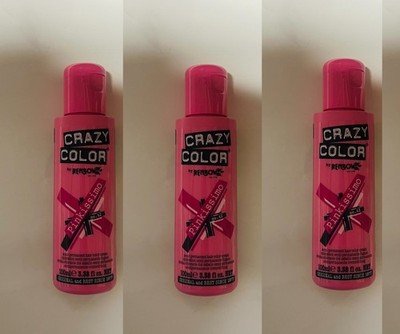 3x Crazy Color Semi-Permanent Conditioning Haarfarbe Farbe Creme - Pinkissimo 