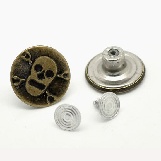 20 Sets De Boutons Pression Pour Jeans Vieux Bronzé - 17 Mm, En Métal, Motif Vieilli