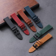 Vintage Crazy Horse Brushed Leather Watch Band strap 18 20 22 24mm universal