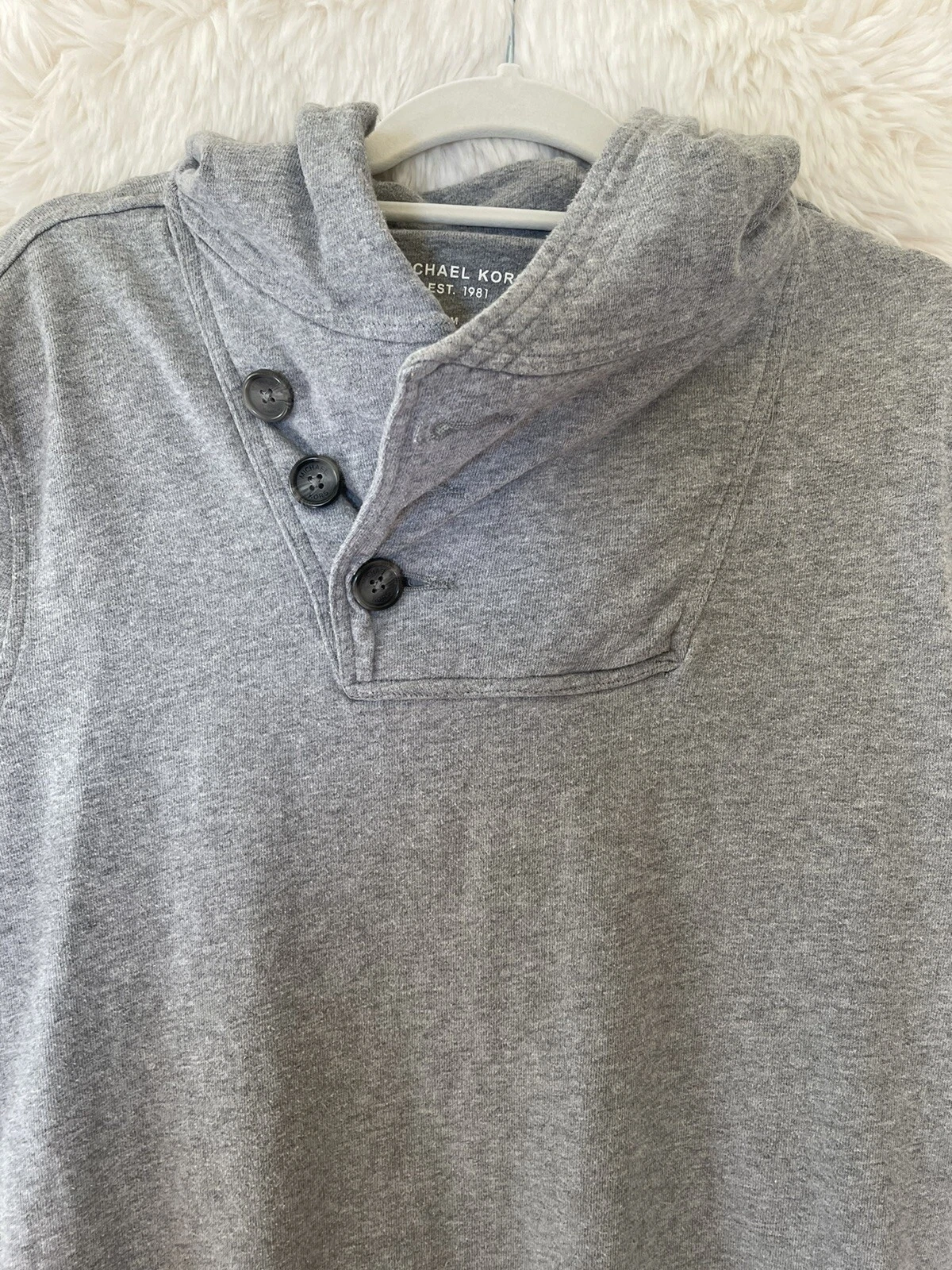 Michael Kors Felpa con Cappuccio ��Con Bottoni Uomo Taglia M ��Colore Grigio