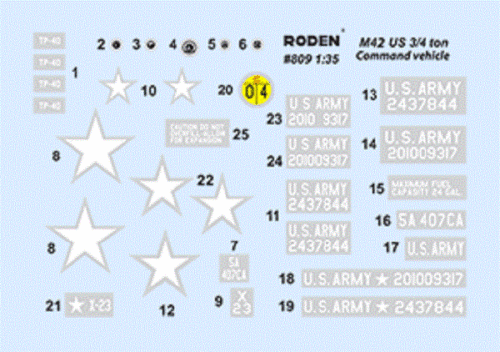 Roden 809 - 1/35 - Dodge M42 3/4 Tonnen 4X4 US Militär LKW Zweiter Weltkrieg Modellbausatz - Bild 4 von 12