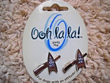 Ooh La La dog hairclips, silver with sparklies, set of two, brand new