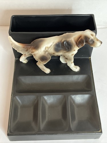 Bandeja tocador tocador inglés Setter perro MCM 1950s look Japón porcelana vintage - Imagen 2 de 11