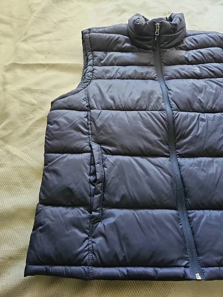 IZOD Vest Mens Large L Blue Puffer Vest Full Zip Winter Mock Neck Logo Nylon Top - Image 2 of 4