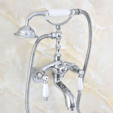 Wall-Adjusts From 3-3/8" Chrome Bathroom Hand Shower Faucet Set Tub Tap 2qg402