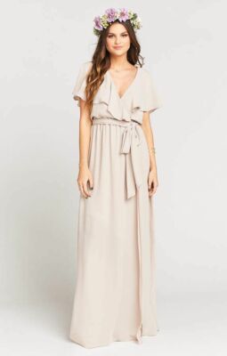 show me the ring crisp bridesmaid dress Naeris Timeless One Shoulder Ruched Long Chiffon Bridesmaid Dresses, Dusty Blue