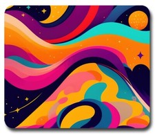 Psychedelic Abstract SPACE ART Moon Sun- Mousepad / PC Mouse Pad - COOL FUN GIFT