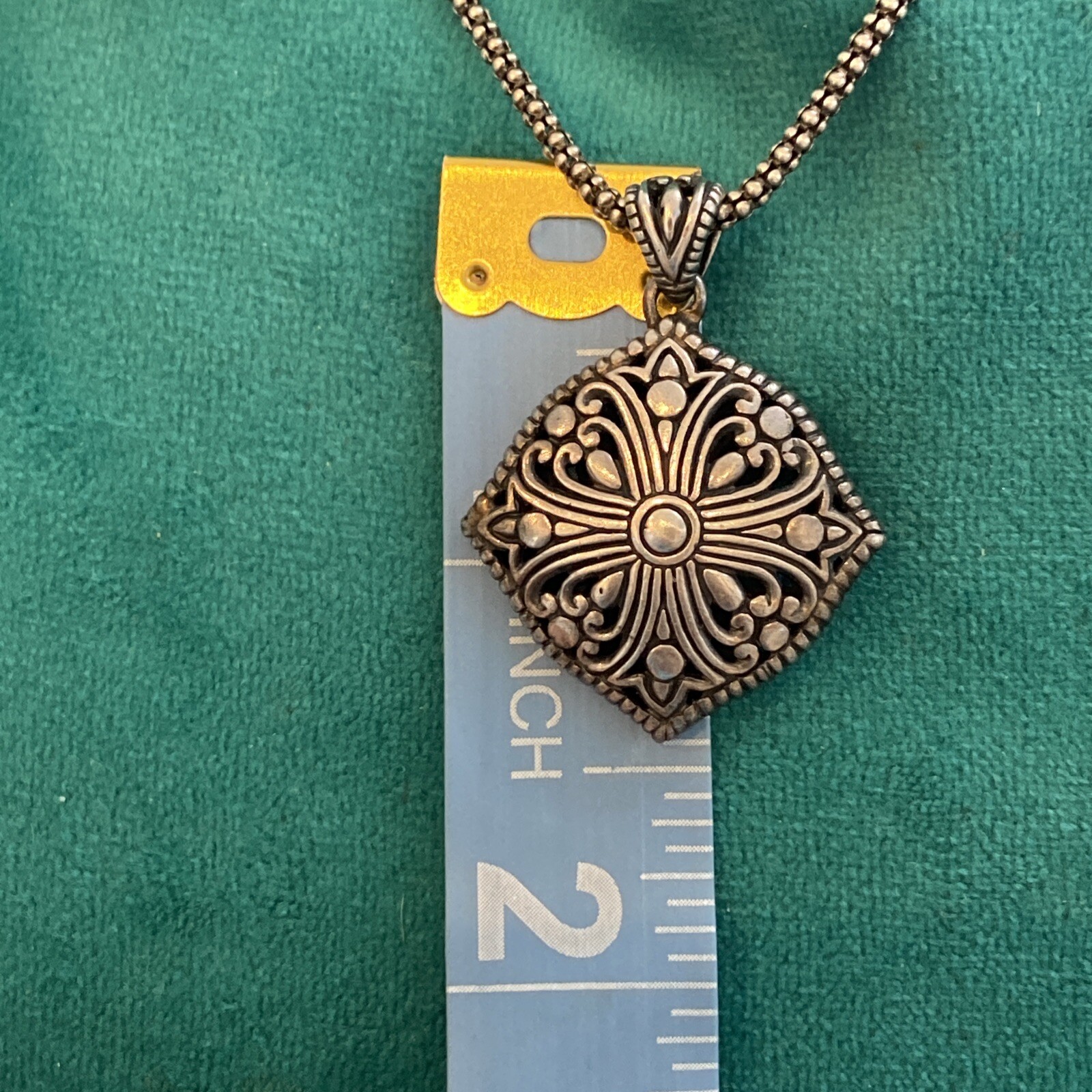 SOLID STERLING SILVER Signed ATIID" FIGREE Diamon… - image 3