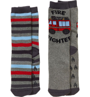 2 Paar Jungen  Anti-Rutsch Wintersocken Thermosocken mit ABS-Druck  NEU