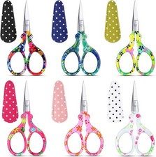 6 Pcs 3.6 Inch Embroidery Scissors with Artificial Leather Cover Sewing...